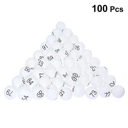100pcs Plastic Raffle Number Balls Table Tennis Balls 4cm Numbered Bingo Ball Colored Pong Ball 1-100 Wedding Birthday Party Supplies White
