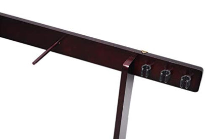 6 Pool Cue Rack - Billiard Stick Wall Rack, Multiple Colors Available - color: Mahogany