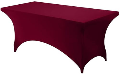 Utopia Kitchen Spandex Tablecloth 1 Pack [6FT, Burgundy] Tight, Fitted, Washable and Wrinkle Resistant Stretch Rectangular Patio Table Cover for Event, Wedding, Banquet & Parties [72Lx30Wx30H Inch] - color: Burgundy, size: 6 Feet - 1 Pack