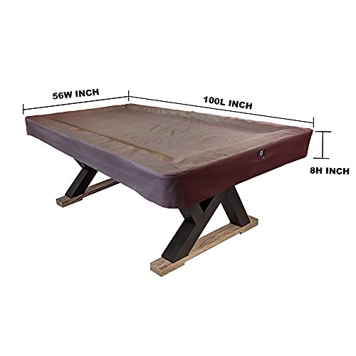 7/8/9FT Heavy Duty 600D Polyester Canvas Billiard Pool Table Cover(7 Colors Available) (Coffee Brown, 8-Foot) - color: Coffee Brown, size: 8-Foot