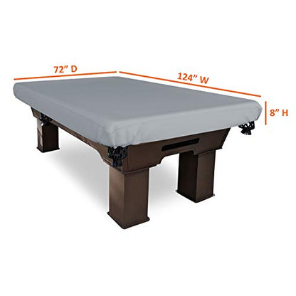 Covers & All Pool Table Cover, Made of 18 Oz Cover Tuff, Waterproof, Ideal for Extreme Weather (124" W x 72" D x 8" H, Gray) - color: Grey, size: 124" W x 72" D x 8" H