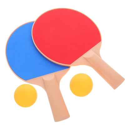 1 Set Outdoor Table Tennis Paddle Set Durable Rackets with Comfortable Grip Elastic Pong Balls for Competitive Play and Recreation