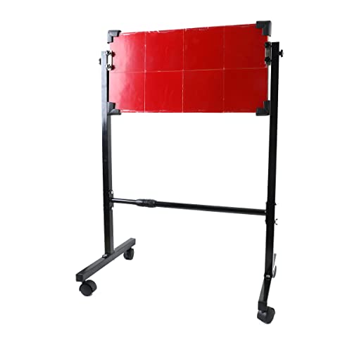 Table Tennis Rebound Board Rebounder with 8 Rubbers, Improved 2nd Generation Pingpong Return Board Self Training Equipment, Strong Steel Frame & Wheels (Stand Model) - style: 66 x 33cm - Stand Model