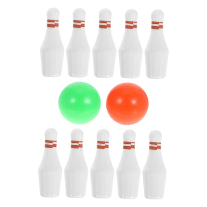 MERRYHAPY Miniature Bowling Set for Dollhouse High Simulation Mini House Bowling Game with Pins and Balls Safe Lightweight Material Party Favors and Family Entertainment for All Ages