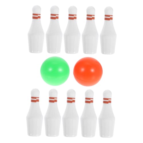 MERRYHAPY Miniature Bowling Set for Dollhouse High Simulation Mini House Bowling Game with Pins and Balls Safe Lightweight Material Party Favors and Family Entertainment for All Ages