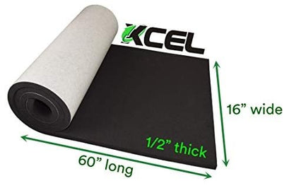 XCEL Marine Foam Roll with Self Adhesive - Black 60" x 16" x 1/2" Closed Cell Foam Rubber Water Resistant Padding Sheet - Home, Marine, Garage, Automotive, Crafts & Cosplay (Black, 60" x 16" x 1/2") - color: Black, size: 60" x 16" x 1/2"