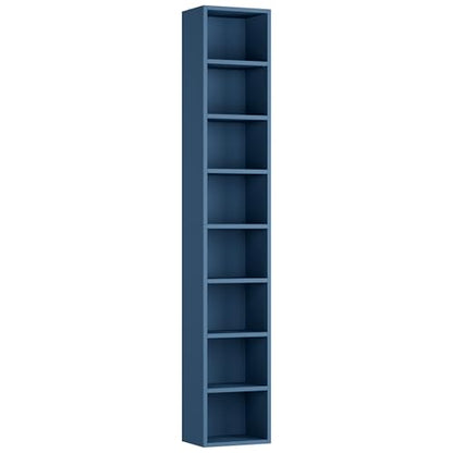 FOTOSOK 8-Tier Media Tower Rack, 11.6 X 9.3 X 70.9 Inches CD DVD Slim Storage Cabinet with Adjustable Shelves, Tall Narrow Bookcase Display Bookshelf for Home Office, Blue - color: Blue
