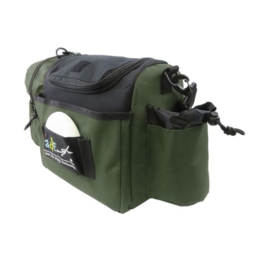 Mint Discs Fade Gear Crunch Box Disc Golf Bag | Black | Beginner Disc Golf Bag | 14+ Disc Capacity | Shoulder Strap & Harness Option - color: Green, size: Blue Harness