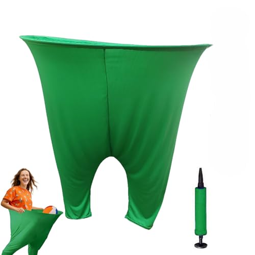 Granny Pants Yard Game Set Giant Outdoor Party Activity for Kids and Adults, Big Pants Ball Catching Set with 4 Balloons and Pump, Funny Lawn Activity, Ring Toss Games (Dark Green) - color: Dark Green