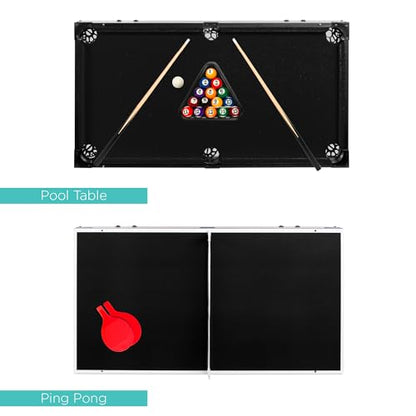 Best Choice Products Multi-Game Table Series – Interactive Game Tables for Kids with Foosball, Air Hockey, Billiards, Ping Pong & More | Childrens - color: 4-in-1 Gray