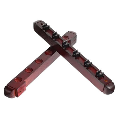Toyvian Decorative Wall-mounted Billiard Pole Rack Cue Holder for Pool Cues with Easy Installation and Practical Display for Billiard Table Accessories Red