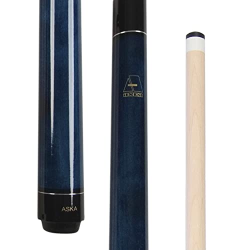 ASKA Short Kids Cue Stick, Canadian Hard Rock Maple, 13mm Hard Tip - color: 36-inches Blue, No Wrap (LECN36)