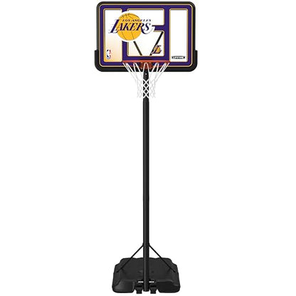Lifetime NBA Los Angeles Lakers Portable Basketball Hoop, Adjustable Height 7.5-10 Ft, 44 Inch Shatterproof Fusion Backboard, Base with Wheels - color: Los Angeles Lakers