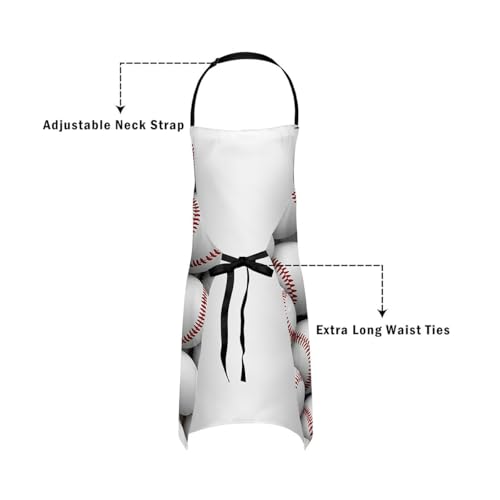 Castle Fairy Cartoon Baseball Kitchen Apron,Bow Knots Waterproof Apron - color: White Red02