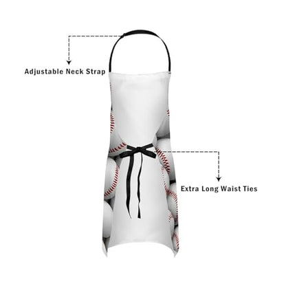 Castle Fairy Cartoon Baseball Kitchen Apron,Bow Knots Waterproof Apron - color: White Red02