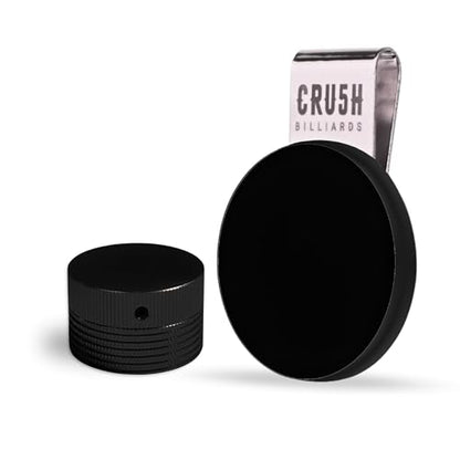 Magnetic Chalk Holder with Lid & Belt Clip – Round Billiard Pool Cue Chalk Holder with Strong Magnet, Portable Snooker Chalk Case for Players - color: Black