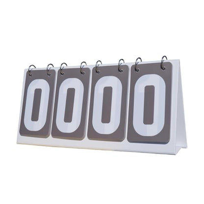 harayaa Sports Scoreboard Flip Number Score Board Lightweight Tabletop 4 Digit Scoring Counter PVC Construction Suitable for Basketball Football Table Tennis
