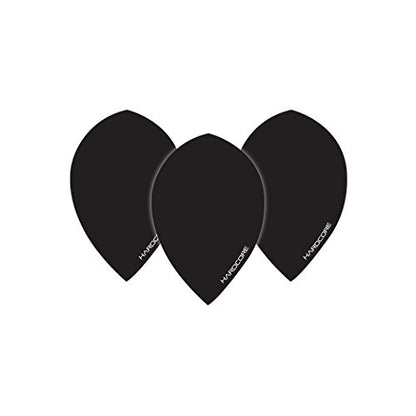 RED DRAGON Hardcore Black Extra Thick Oversized Pear Dart Flights - 4 Sets Per Pack (12 Dart Flights in Total)