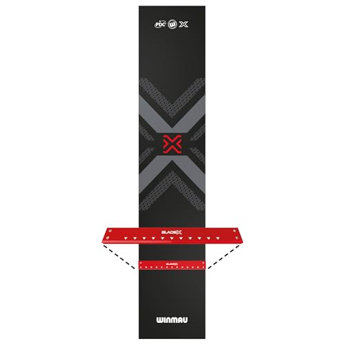 WINMAU Blade X Pro Zone Precision PVC Darts Mat with Integrated Raised Darts Oche Line - Full Length - Sleek Black Design - Professional Dart Accessories