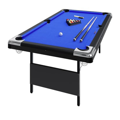 Adult Foldable Pool Table Set for Game Room Basement Garage - size: 6 FT