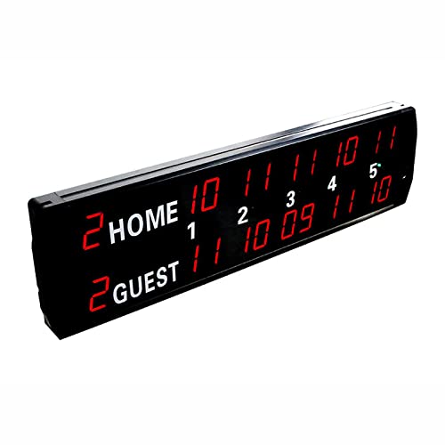 Led Indoor Scoreboard, 22 Digits Display Multi Sports Electronic Scoreboard, Portable Led Scoreboard with Remote Control, Record The Score of Each Game, for Basketball Football Tennis B,