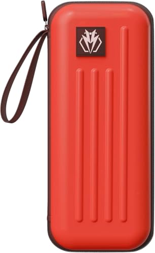 Dart Case,Darts Carrying Case Holds 3 Darts and Extra Accessories,Built-In Storage Tubes and Pockets for Flights, Tips, Shafts ect. (red) - color: red