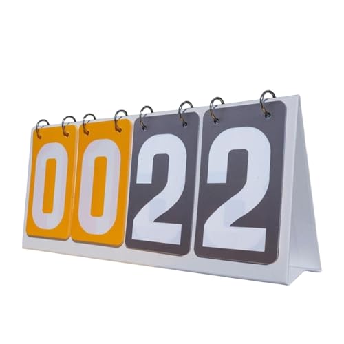 1pcs 4 Digits Flip Score Board Portable Large Game Tabletop - color: Yellow Gray