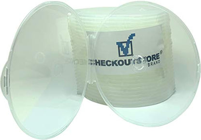 CheckOutStore (50) Clear Compact Slim Round Clamshell CD/DVD Case with Lock on Top (Clear) - color: Clear, size: 50 Units