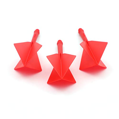 CUESOUL ROST Integrated Dart Shaft and Flights Medium,Diamond Shape,Set of 3 - color: Red
