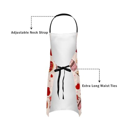 Castle Fairy Cute Rabbit Deer Kitchen Apron - color: Love Cake Red