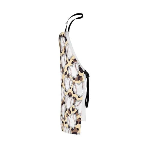 Castle Fairy Cartoon Baseball Kitchen Apron,Bow Knots Waterproof Apron - color: White Khaki
