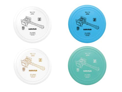 Yikun Hammer Golf Disc PDGA Approved - Limited Edition Pro Worlds 2025 | Overstable Driving Putter for Control & Hyzer Flips | Wind-Fighting Torque Resistant 170-176g (Premium Plastic) - color: white
