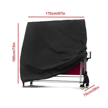 Ping Pong Table Cover Waterproof Folding Black Choth Furniture Protection for Household - color: 280x150x5