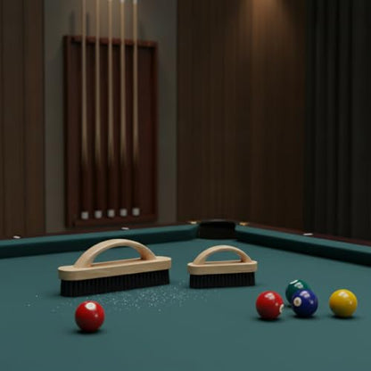 Billiard Table Brush Set, Natural Horsehair Bristles with Wood Handle for Pool Table Felt, 2-Pack - size: 12.99 x 3.35 x 1.57 in