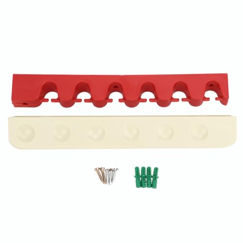 6 Hole Billiard Cue Rack Wall Mount – Rubber Billiard Pool Cue Holder for Storage Snooker Stick,Space-Saving Hanging Bracket with Sturdy Design