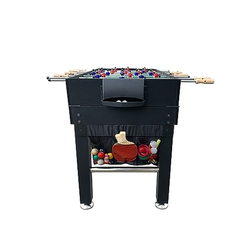 KICK Quad 48" 4-in-1 Multi Game Table – Foosball, Billiards/Pool, Glide Hockey & Ping Pong - color: Black