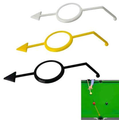 3PCS Billiards Aiming Aid, Cue Shot Aiming Aid for 2-1/4" Balls, Training Pool Ball Aid, Billiard Angle Trainer, Improve Your Pool Skills (Black, White, Yellow)