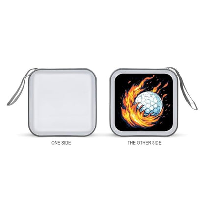 Golf Ball with Flames CD Case DVD Storage Holder Binder 40 Capacity | protective,hard case,protable loop,travel car use,zippered closure