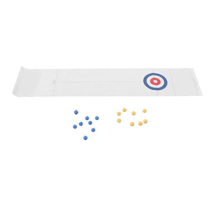 Tabletop Curling Game, Fun Foldable Pad with Mini Hockey Pucks, Indoor Sports Toy for Family Game Night, Parties and Office Entertainment