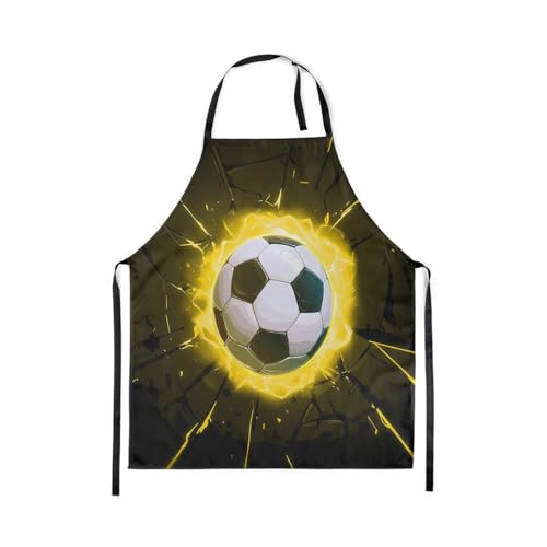 Manfei Volleyball Kids Kitchen Apron - color: Black Yellow