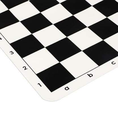 Tournament Chess Board, 20 Inch Silicone Mat, Black and White Squares with Mark - size: Silicone Chess Board Folded