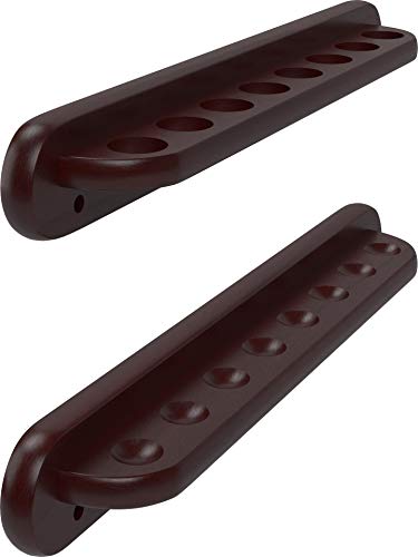 Viper 2-Piece Traditional Wall Mounted Solid Oak Billiard/Pool Cue Rack, Holds 8 Cues - style: Mahogany