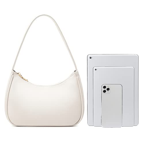 CYHTWSDJ Shoulder Bags for Women, Cute Hobo Tote Handbag Mini Clutch Purse with Zipper Closure - color: Beige