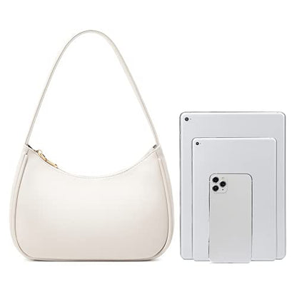 CYHTWSDJ Shoulder Bags for Women, Cute Hobo Tote Handbag Mini Clutch Purse with Zipper Closure - color: Beige