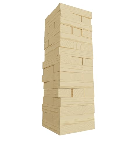 Goliath - Jumbling Tower, Wooden Stacking Tower, Wooden Board Game for Children from 6 Years, Educational Skill and Strategy Game, 48 Blocks, Suitable for 1 or More Players
