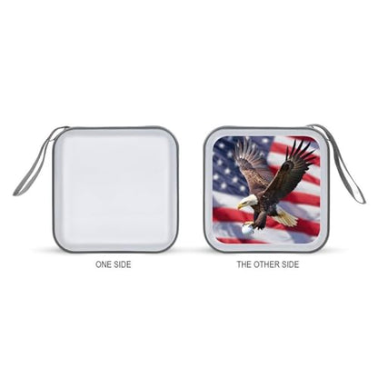 U.S Flag Eagle Golf Ball CD DVD Wallet 40 Capacity CD Case Cute Portable Disk Holder Storage for Car