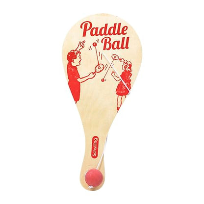 Schylling Paddle Ball - Classic Game Made with Real Wood - Ages 5 and Up - One Piece