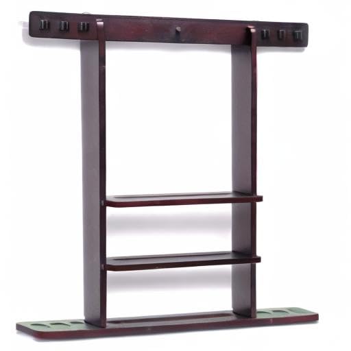 6 Pool Cue Rack - Billiard Stick Wall Rack, Multiple Colors Available - color: Mahogany