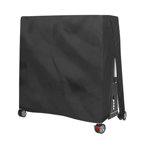 Table Tennis Cover, Indoor Waterproof Dustproof Sunscreen Ping Pong Table Cover Fits Folding Tables All Weather Protection 5.4*2.3*6.1ft（Black）