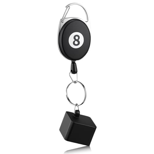 Thinp Billiard Chalk Holder, Retractable Chalk Holder Snooker Pool Cue Chalks Holders Pool Chalks Holders with Key Ring Billiards Pools Accessories for Billiard Lovers